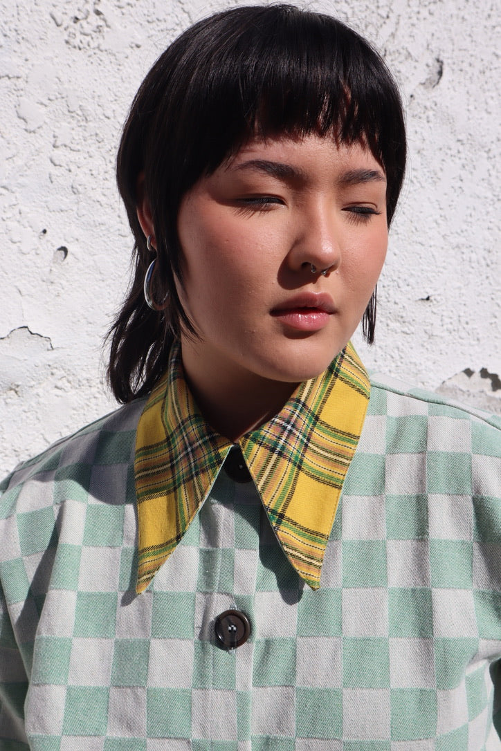 Jane - Green Check Denim