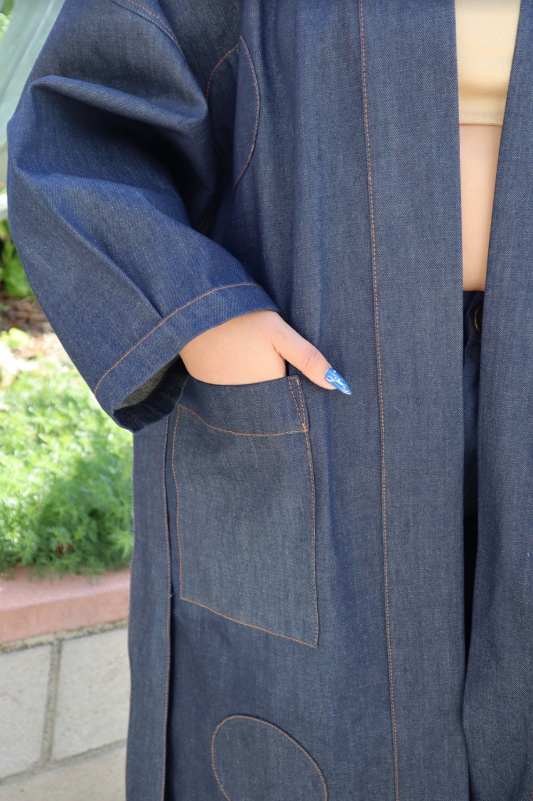 Laura - Polka Dot Denim Duster (samples)